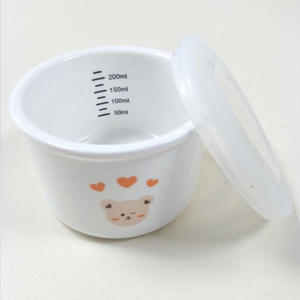 Tigelas Baby Bowl Porcelain Criano com escala de escala interna Uso diário de uso diário de arroz redondo infantil