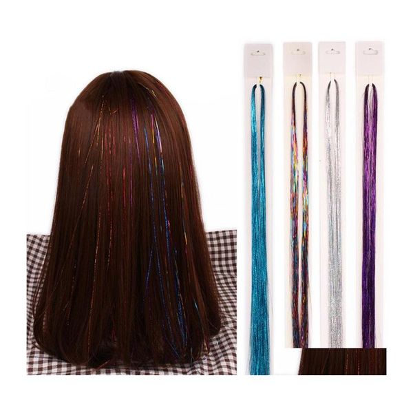 Аксессуары для волос Sparkle Tinsel Rainbow Corlem Strands Girl Headwear лазер ложные волосы удлините