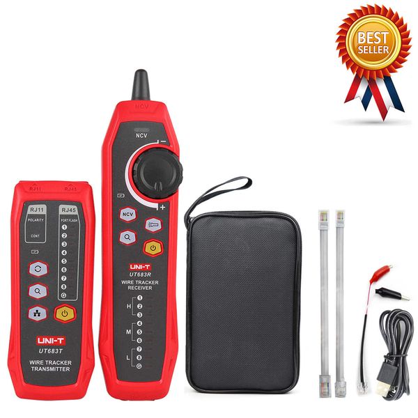 UNI-T UT683KIT LAN-Tester, Netzwerk-Draht-Tracer, Kabel-Tracker, RJ45, RJ11, Telefonleitungsfinder, Reparatur-Netzwerk-Tool