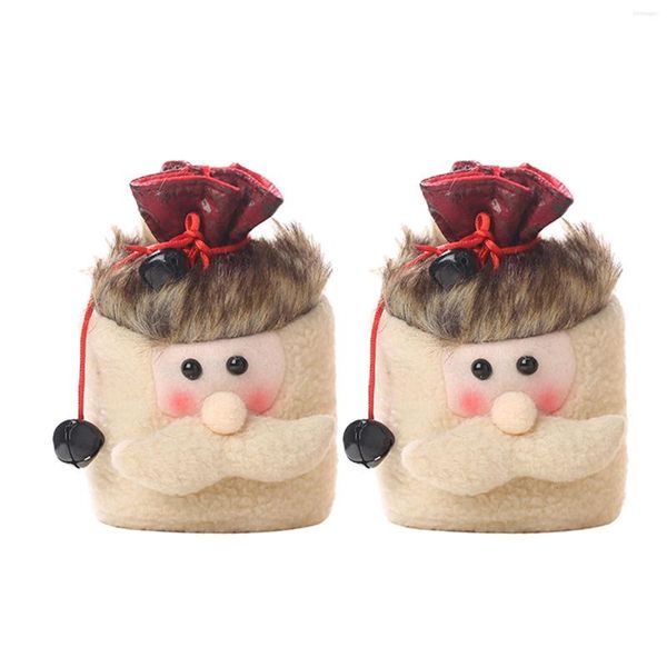 Decorações de Natal 2pcs desenho animado Bolsa de presente para crianças meias de armazenamento infantil 2023 Navidad decoracionas para el hogar