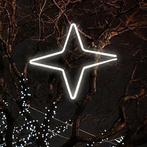 Stringhe Luci di Natale Calda luce a stella a LED Impermeabile Corda a quattro angoli Vacanza Camera da letto Festa Compleanno al coperto Matrimonio