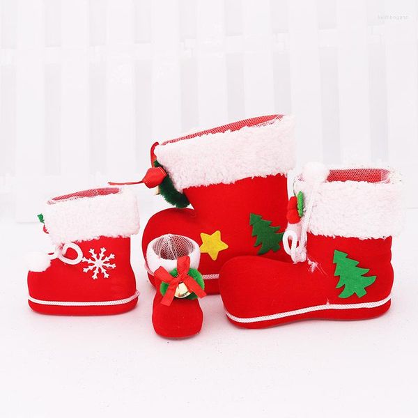 Noel Dekorasyonları Hediye Çantası Şeker Tutucu Ev Partisi Dekor Noel Baba Botları Çocuklar Mini Noel Ağacı Dekorasyon