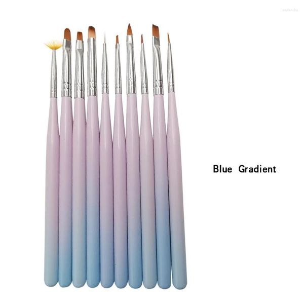 Pincéis de unhas 10pcs pincel para manicure artinel pintando caneta acrílica UV Gel Tool B-28