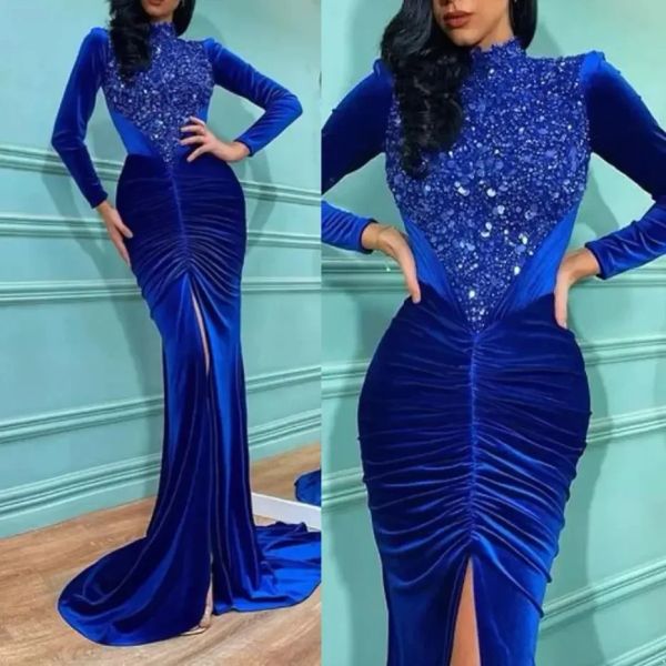 Vestidos de baile azul glamouros