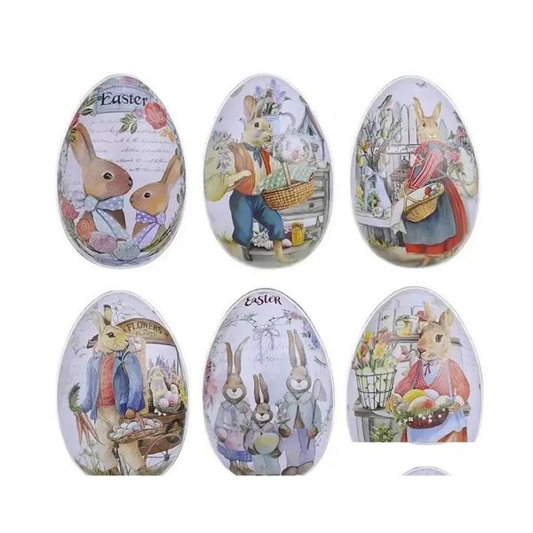 Parti Favor Paskalya Dekor Yumurtaları Renkli Tavşan Tavşan Şeker Çikolata Kutuları Yaratıcı Mini Hediye Paketleme Kutusu Takı Depolama Kutuları Dr DHJH9
