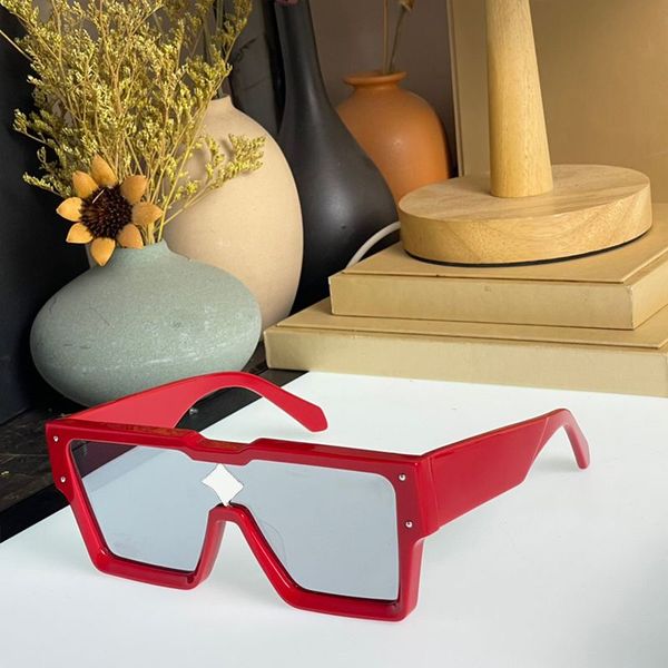 Óculos de sol da moda Óculos de sol Cyclone Z1547 Moldura de coloração gradiente Flor composta de quatro cristais compostos grandes Óculos masculinos Milionários de uma peça Grandes Óculos Driving Shades