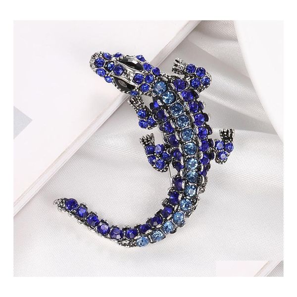 Pinos broches lagartos cristalos para mulheres fofas de moda de moda pinos de verão jóias brilhantes acessórios para crianças boa gota de presente entrega dhtv5