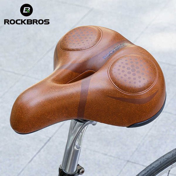 S Rockbros Hollow Bicycle Homens Mulheres MTB Road Seldge Choff absorvendo confortável Big Butt Bike Seat Safety Aviso 0130