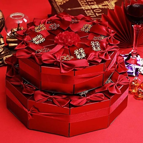 Embrulho de presente 10 PCs/Plate Triangle Candy Chocolate Box Box Casamento Sugar Case Creative European Style Bolo Carton