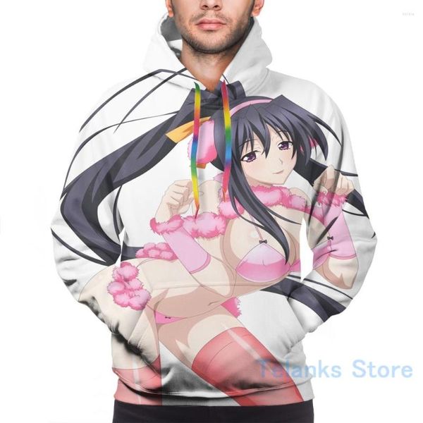 Moletom masculino masculino para mulheres Akeno rosa engraçado - High School DXD Print Casual Casual Streatwear