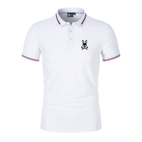 Herren Polos Hochwertiges Poloshirt für Männer Sommer Baumwoll-T-Shirt Revers Kurzarm Mode Micro Standard Ghost Rabbit Print Poloshirt 230130