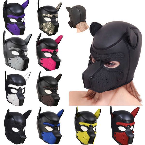 NXY Yetişkin Oyuncaklar Seksi Parti Maskeleri Köpek Oyun Köpek Kaput Yastıklı Lateks Kauçuk Rol Cosplay Full Head Ears Cadılar Bayramı Seks Oyuncak Çift 1201