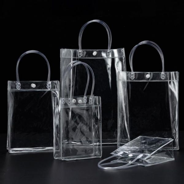 Bolsas de armazenamento portátil PVC transparente à prova de vazamento refrigerado Champagne Wine Bottle Bottle Ice Tote Bag Organizador da cozinha