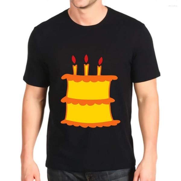 T-shirt da uomo Tshirt Fashion Stampato torta di compleanno Cool con glassa Personalizzazione Tees Top Mens Loose