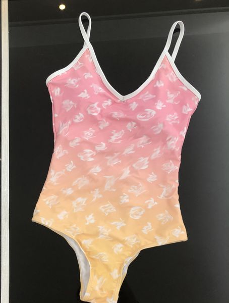 Nuova estate bikini donna moda lettera stampata costumi da bagno in nylon costumi da bagno a vita alta costume da bagno di marca di lusso 12 stili nero bianco rosa un pezzo