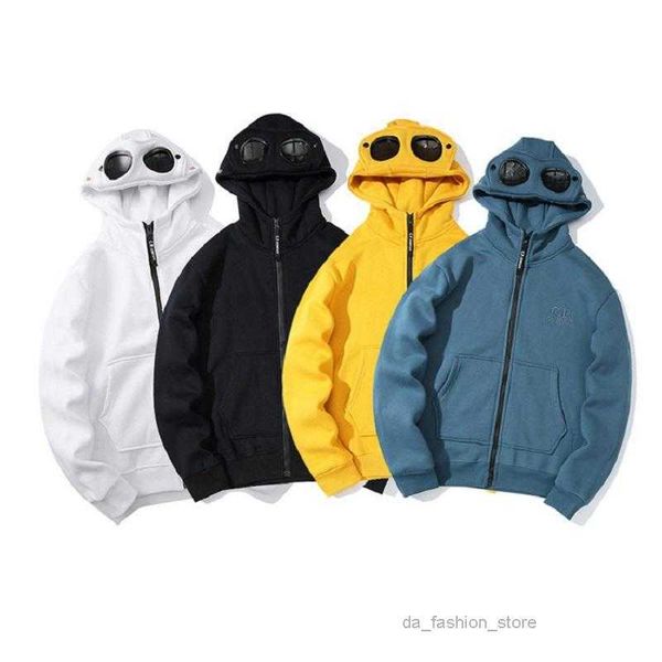 CP Erkekler Hoodie Sonbahar Kış Yuvarlak Lens CP Sweatshirt Saf Pamuk Fermuar Kapşonlu Polar Koreli Harajuku Büyük Boy Ceket 6qin