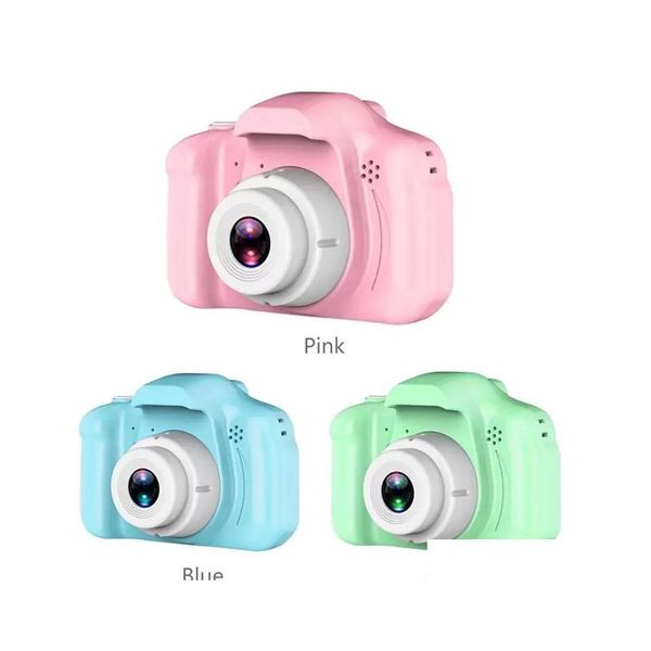 Decorações de Natal UPS Kids Camera Crianças Mini Digital Cartoon fofo CAM 1P 8MP SLR Toys para presente de aniversário 2 polegadas SN Take Drop D Dh7sz