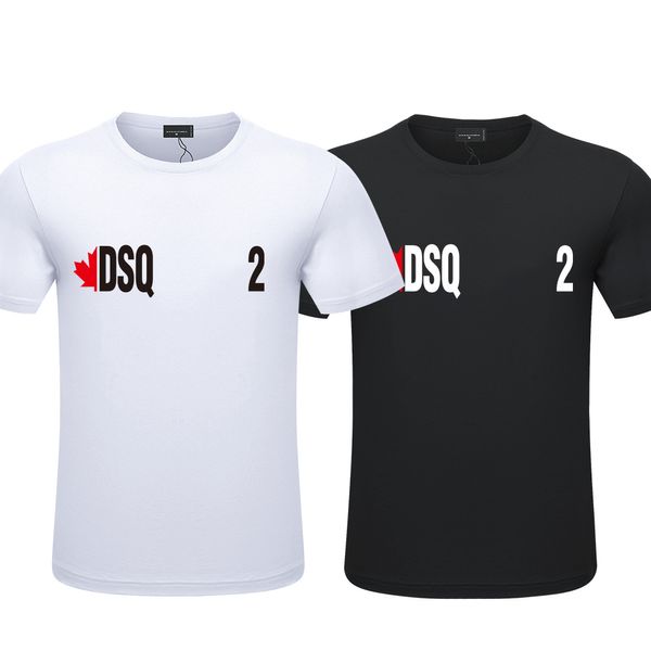 TR APSTAR D2 Camisetas masculinas estilo verão dsq carta dsq design casual O-pescoço manga curta camisetas cor branco preto 00775