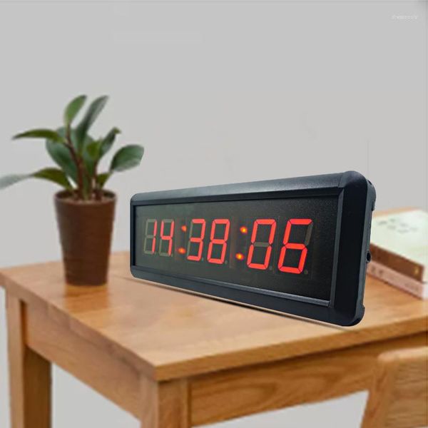 Relógios de parede LED LED Informações de exibição digital portátil Relógio interno Controle remoto Montado Lateral único Positivo Countdown StopWatch Funct