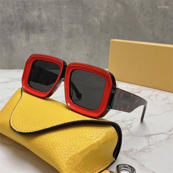 Sonnenbrillenetuis, Taschen, Luxus-Designer, großer Rahmen, dicke Gläser für Männer, Sonnenbrillen, Reisebrille, modische Farbe, Spleißen, quadratisch, übergroß, für Damen