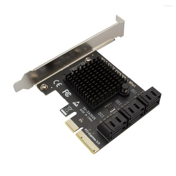 Компьютерные кабели SATA PCIE Adapter 6 Ports 3.0 To PCI Express x4 Card Card III PCI-E Controller для HDD ASMEDIA ASM1166
