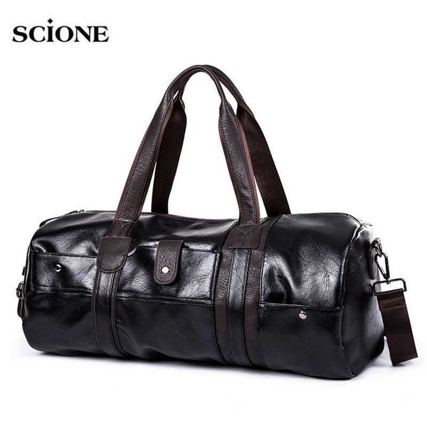 Outdoor-Taschen Weiche PU-Leder Gym Bag Sporttaschen Handtaschen für Fitness Männer Frauen Training Schulter Reisen Sac de Sport Gymtas Tas XA538WA T230129