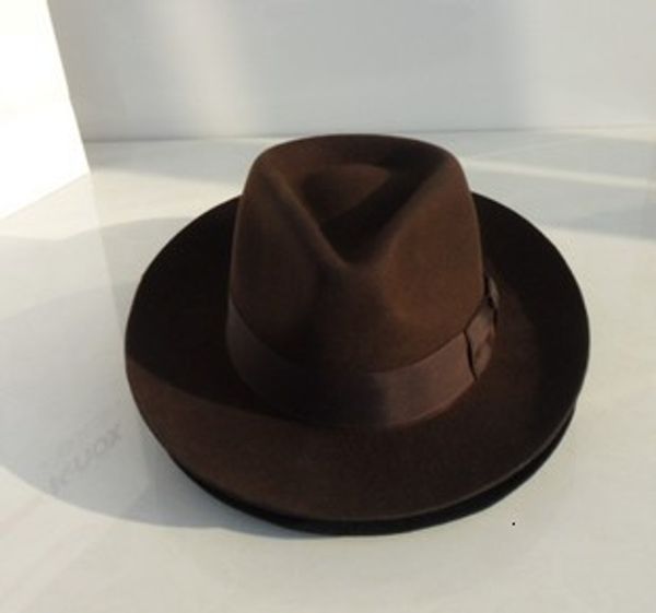 Chapéus largos Balde de lã Fedora Hat Unisex Felt S Felt Fashion Fashion Trilby Headwear Mans Cap B8130 230130