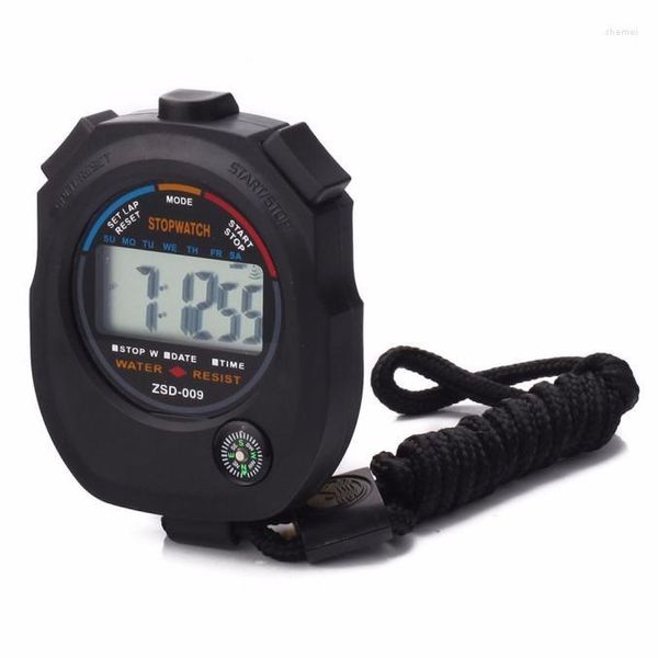 Orologi da tasca Classico Digitale Professionale Palmare LCD Cronografo Sport Impermeabile Cronometro Timer Contatore Allarme Jun13