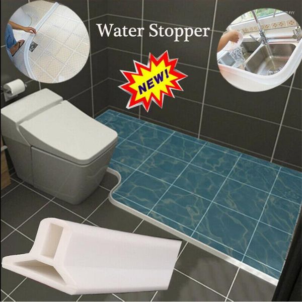 Tappetini da bagno Sistema di ritenzione Soglia in silicone Diga d'acqua Barriera autoadesiva per doccia Striscia di tenuta Bagno Cucina