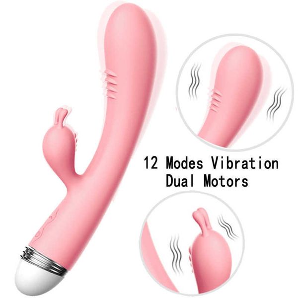 Вибраторы сильные дилдо вибратор G Spot Rabbit Vibrator Clitoris стимулятор влагалищный массажер секс -игрушки для женщин -мастурбация 1115