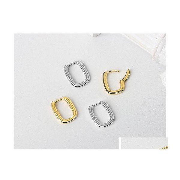 Stud Fashion Piccoli orecchini ovali geometrici solidi Orecchini a cerchio color oro Sier per le donne Prevenire i gioielli di allergia 2021 Drop Delivery Dhdb1