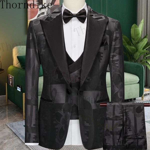 Abiti da uomo Blazer Thorndike Set da 3 pezzi Blazer Giacca Pantaloni Gilet / Moda Uomo Casual Boutique Slim Business Abiti da sposo 230130