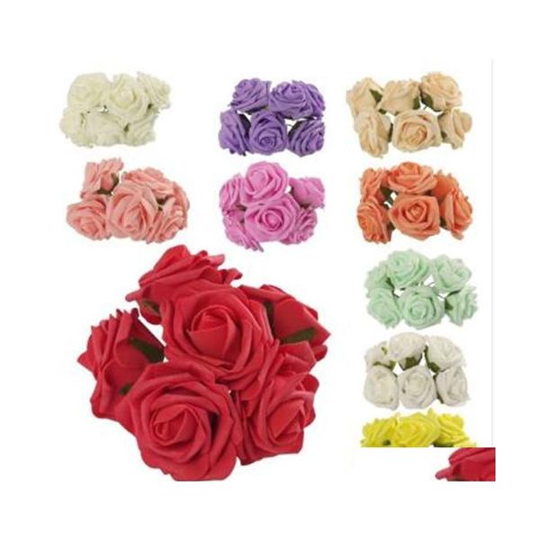 Flores decorativas grinaldas colorf espuma de espuma artificial rosa Diy Buqu￪s