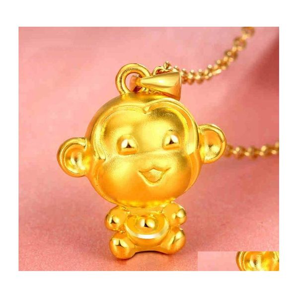 Colares de pingente de ouro duro mulheres banhado colar zodíaco macaco bdehome gota entrega jóias pingentes dh2yx