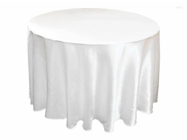 Tala de mesa de alta qualidade 10 peças Diâmetro TVale 2,8m Capa de cetim Branco Rouna preta para decoração de festa de casamento de banquetes W108 