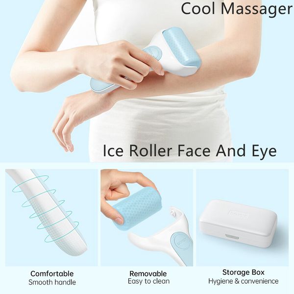 Kundenspezifischer Eisroller für Gesicht und Augen, sommerlicher kühlender Eis-Gesichtsroller für Frauen, Gesichtsmassagegerät, Anti-Falten-Hautpflege