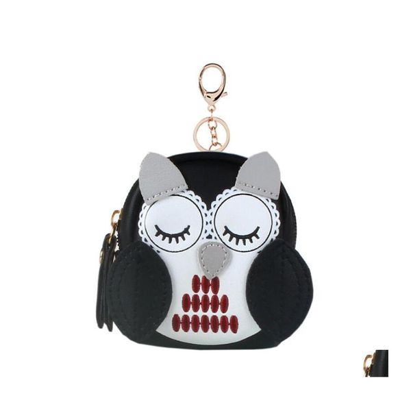 Keychains Bedanyards Creative Cute Owl Small Bag Keychain Mulheres PU CUINHA PULHE CHELIMENTO MAFￍCELA BANDELA DE MENINAS PARA K OTM68