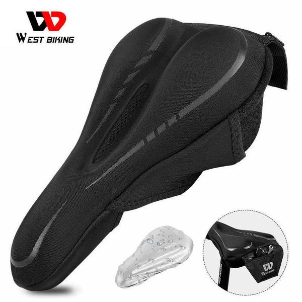 Selle WEST BIKING Sella per bicicletta con tasca Parapioggia impermeabile Sedile da ciclismo Morbido traspirante MTB Road Bike Tappetino antiscivolo 0131