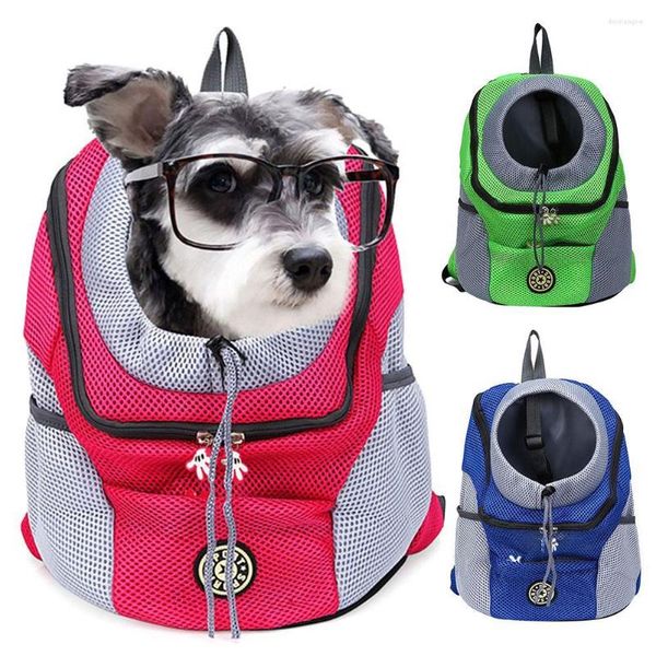 Köpek araba koltuğu, taşınabilir evcil hayvan taşıyıcı çanta nefes alabilen oxford bez baş ön sırt çantası geniş omuz kayışları kapsar