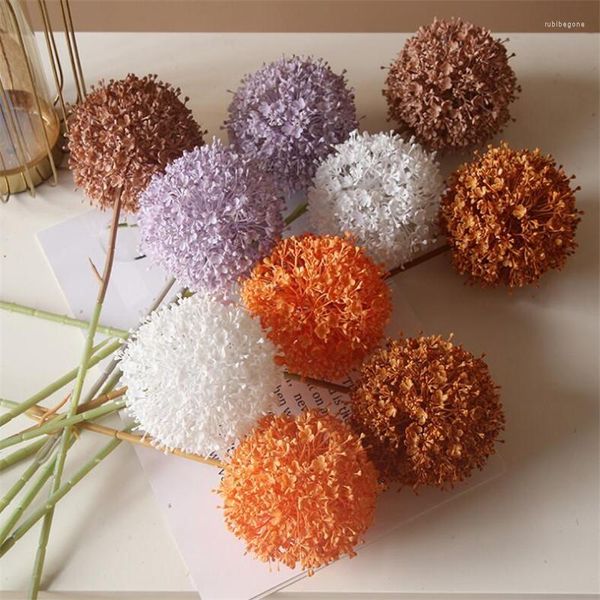 Dekorative Blumen, 5 Stück, künstlicher Allium-Stiel, Kunststoff, bunt, riesiger Zwiebelball, Blumenzweig für Hochzeits-Mittelstücke, Blumendekoration