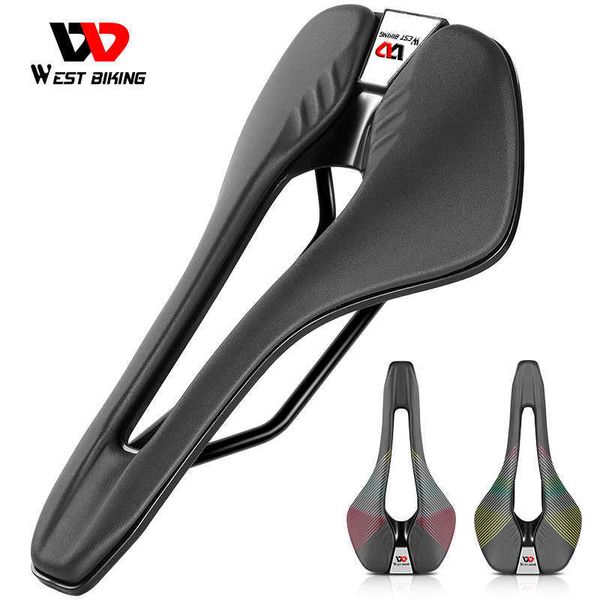 Selle per bici WEST BIKING Sella per bicicletta in fibra di nylon traspirante ultraleggera Mountain/Road Triathlon Cycling Race Seat 2021 0131