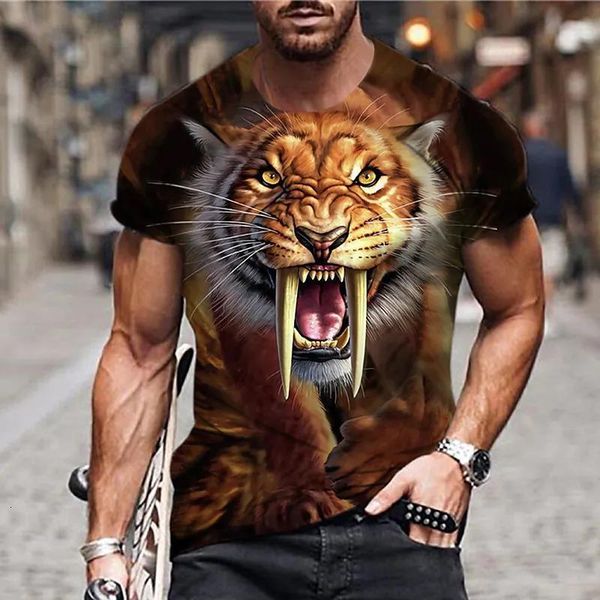 Herren T-Shirts Sommer Retro Kleidung Top Freizeithemd Lustiges Hip Hop Nilpferd Muster Rundhals Kurzarm Übergroßes T-Shirt 230131