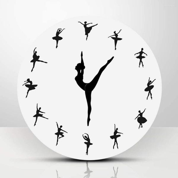 Настенные часы йога позы балерина танцовщицы часы домашняя гостиная декор искусство современное клок