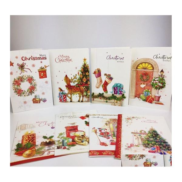 Altri biglietti d'auguri per biglietti di Natale con busta Babbo Natale Post regalo per compleanno San Valentino Festa Decorazione di nozze Drop Del Otnlw