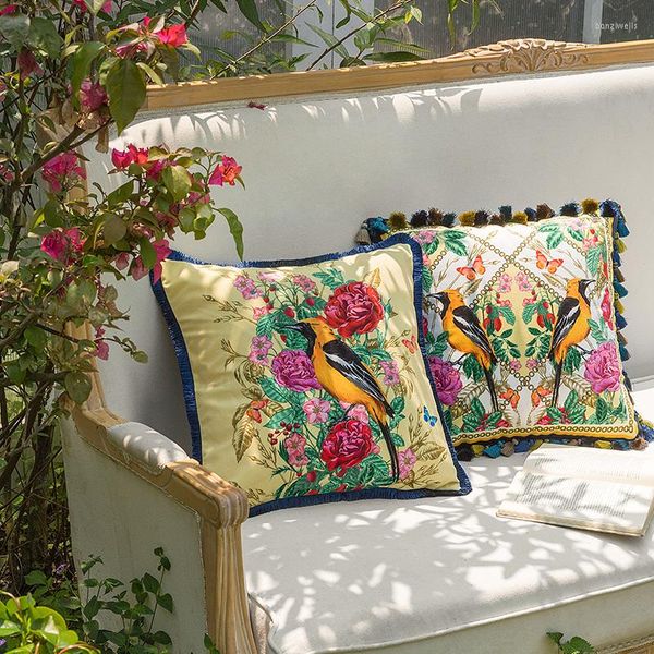 Travesseiro dunxdeco capa decorativa capa artística britânica antiga floresta de luxo sofá cadeira de cama de cama de cama
