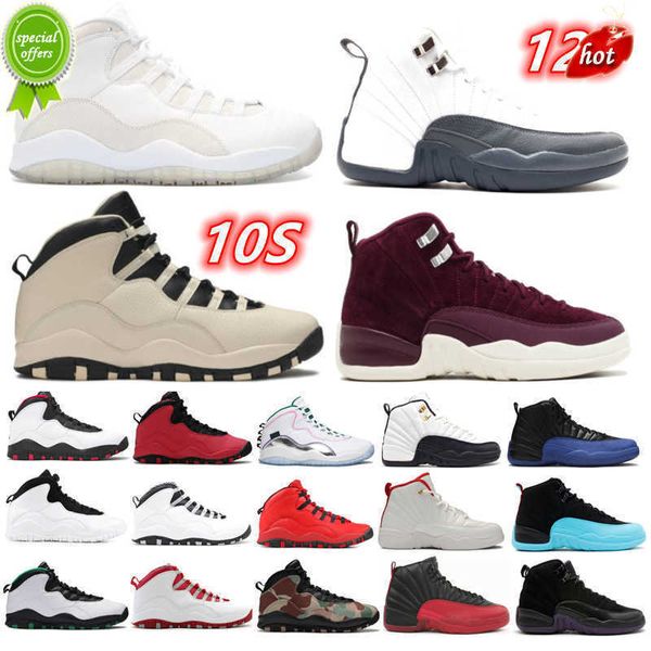 Novo calçado 2023 2022 Top Fashion 10s 12s Basketball Shoes 10 12 homens tênis cement cemente Cool cinza deserto camufla