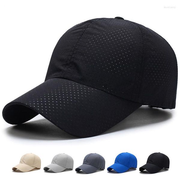 Berretti a sfera Mesh Traspirante Berretto nero Tinta unita Baseball Casquette Cappelli aderenti Casual Gorras Hip Hop Papà per uomo Donna Unisex