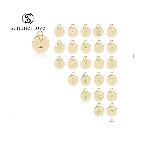 Charms Moda 10Mm 26 Iniziale Lettera Ciondolo Fascino Oro Per Braccialetto Braccialetto Collana Accessori Fai Da Te Regalo Goccia Consegna Gioielli Fin Dhlyv