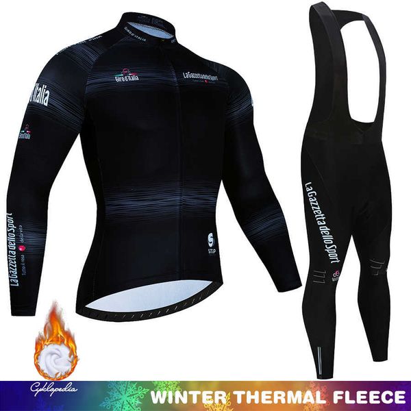 Sets Tour von Italien 2023 Fleece Männer Lange Ärmel Fahrrad Jersey Anzug 19D Gel Pad Hosen Winter MTB Radfahren Kleidung fahrrad Uniform Z230130