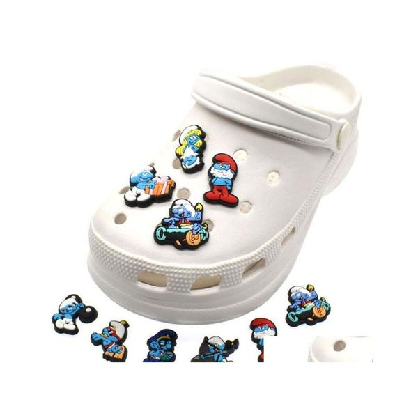 Аксессуары для ботинок мультфильм Blue Croc Charms Pvc пляжная засорение ShoeCharms Decoraion для браслета для браслета.